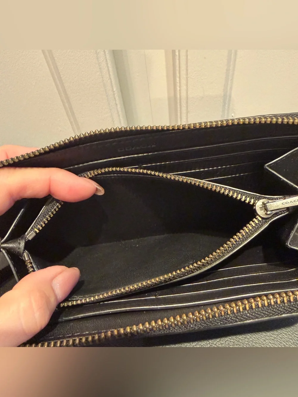 Rare Vintage EUC Coach Zip Long Wallet Quilted Colorblock & Rivets
